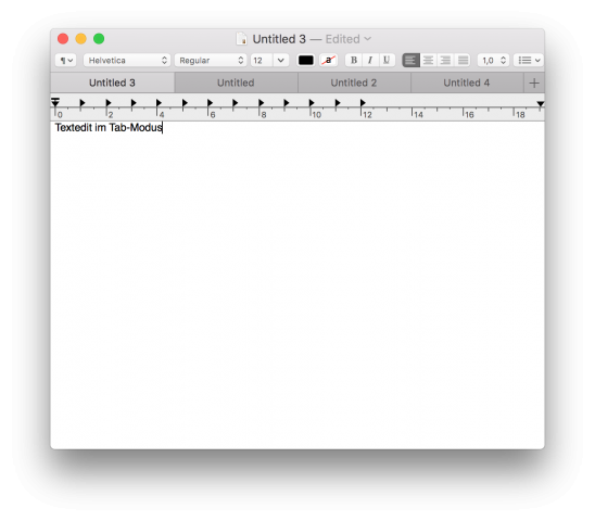 Neuer Tab-Modus in Textedit (Screenshot: Golem.de)